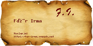 Für Irma névjegykártya