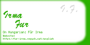 irma fur business card